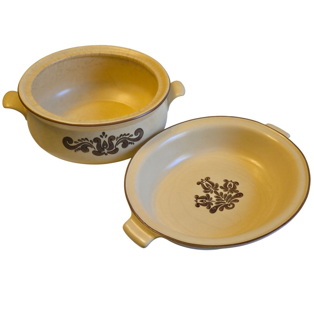 Pfaltzgraff Village Brown‎ 2 Pc Casserole Baking Dish Set Ovenware Vintage USA